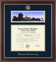 Howard University diploma frame - Campus Scene Masterpiece Medallion Diploma Frame in Chateau