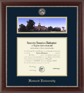 Howard University diploma frame - Campus Scene Masterpiece Medallion Diploma Frame in Chateau