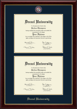 Drexel University diploma frame - Masterpiece Medallion Double Diploma Frame in Gallery