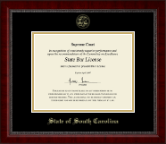 State of South Carolina certificate frame - Gold Embossed Certificate Frame in Sutton