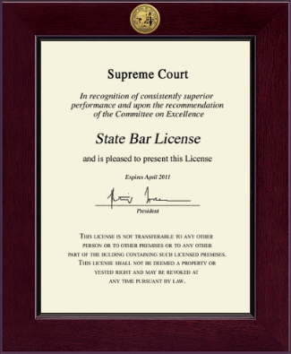 State of California certificate frame - Century Gold Engraved Certificate Frame in Cordova