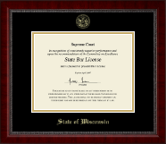 State of Wisconsin Gold Embossed Certificate Frame in Sutton