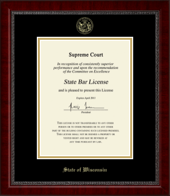 State of Wisconsin certificate frame - Gold Embossed Certificate Frame in Sutton