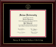 Salus University diploma frame - Gold Embossed Diploma Frame in Gallery