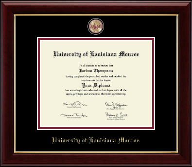 University of Louisiana Monroe diploma frame - Masterpiece Medallion Diploma Frame in Gallery