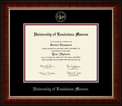 University of Louisiana Monroe diploma frame - Gold Embossed Diploma Frame in Murano