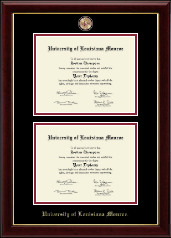 University of Louisiana Monroe diploma frame - Masterpiece Medallion Double Diploma Frame in Gallery