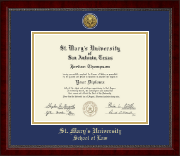 St. Mary's University diploma frame - Gold Engraved Medallion Diploma Frame in Sutton