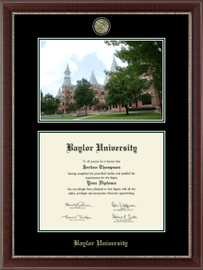 Baylor University diploma frame - Campus Scene Masterpiece Medallion Diploma Frame in Chateau