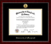 University of Maryland Baltimore Gold Engraved Medallion Diploma Frame in Sutton