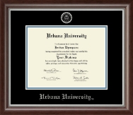 Urbana University Silver Embossed Diploma Frame in Devonshire