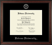 Urbana University diploma frame - Silver Embossed Diploma Frame in Studio