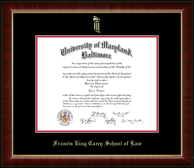 University of Maryland Baltimore diploma frame - Gold Embossed Diploma Frame in Murano