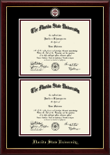 Florida State University Masterpiece Medallion Double Diploma Frame in Gallery