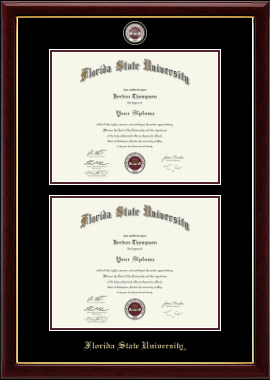 Florida State University diploma frame - Masterpiece Medallion Double Diploma Frame in Gallery