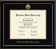 Valdosta State University diploma frame - Gold Engraved Medallion Diploma Frame in Onyx Gold
