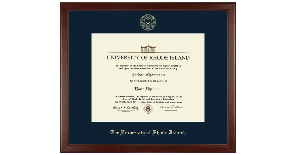 Gold Embossed Diploma Frame in Sierra The University of Rhode Island Item 333755 from URI
