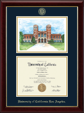University of California Los Angeles Campus Scene Diploma Frame in Gallery