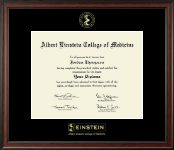 Albert Einstein College of Medicine diploma frame - Gold Embossed Diploma Frame in Studio