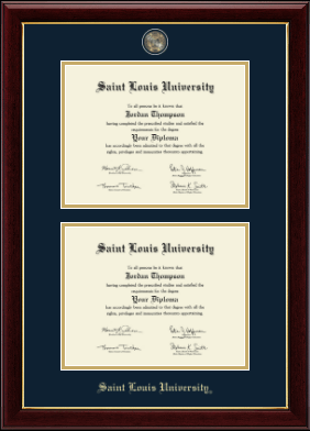 Saint Louis University diploma frame - Masterpiece Medallion Double Diploma Frame in Gallery
