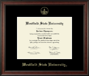 Westfield State University diploma frame - Gold Embossed Diploma Frame in Studio