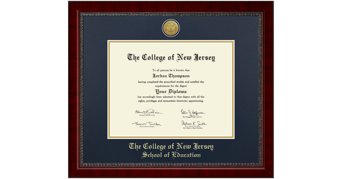 TCNJ School of Education Diploma Frames | Church Hill Classics