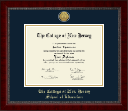 The College of New Jersey Gold Engraved Medallion Diploma Frame in Sutton