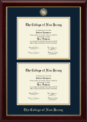 The College of New Jersey Masterpiece Medallion Double Diploma Frame in Gallery