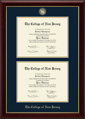 The College of New Jersey diploma frame - Masterpiece Medallion Double Diploma Frame in Gallery