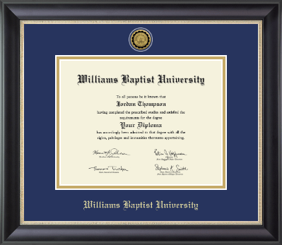 Williams Baptist University diploma frame - Gold Engraved Medallion Diploma Frame in Noir