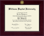 Williams Baptist University Century Gold Engraved Diploma Frame in Cordova