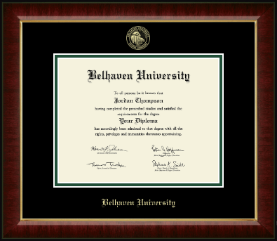 Belhaven University diploma frame - Gold Embossed Diploma Frame in Murano