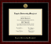 Loyola University Maryland Gold Engraved Medallion Diploma Frame in Sutton