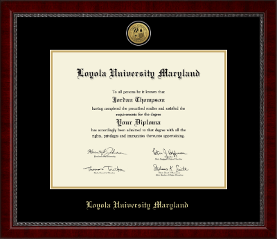 Loyola University Maryland diploma frame - Gold Engraved Medallion Diploma Frame in Sutton