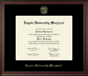 Loyola University Maryland Gold Embossed Diploma Frame in Studio