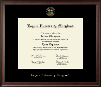 Loyola University Maryland diploma frame - Gold Embossed Diploma Frame in Studio
