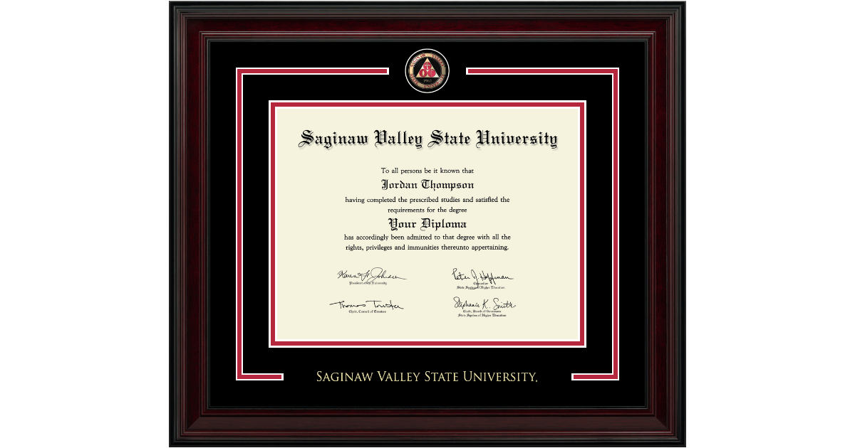 Showcase Edition Diploma Frame in Encore Saginaw Valley State