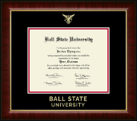 Ball State University Gold Embossed Diploma Frame in Murano