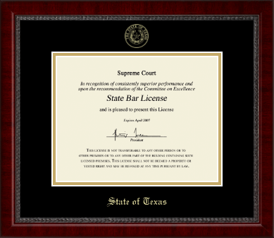 State of Texas certificate frame - Gold Embossed Certificate Frame Sutton in Sutton