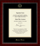 State of Texas Gold Embossed Certificate Frame in Sutton