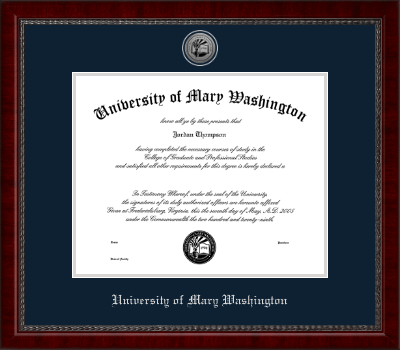 University of Mary Washington diploma frame - Silver Engraved Medallion Diploma Frame in Sutton
