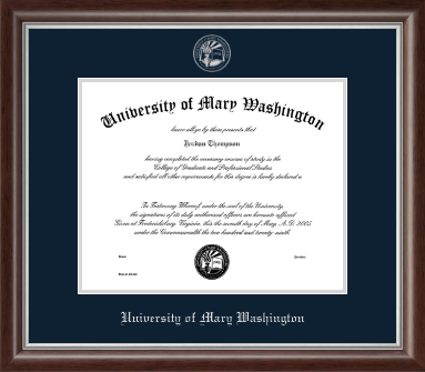 University of Mary Washington diploma frame - Silver Embossed Diploma Frame in Devonshire