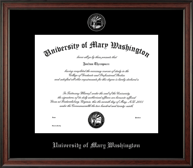 University of Mary Washington diploma frame - Silver Embossed Diploma Frame in Studio