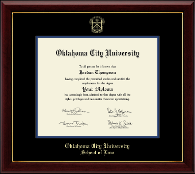 Oklahoma City University diploma frame - Gold Embossed Diploma Frame in Gallery