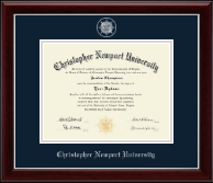 Christopher Newport University Masterpiece Medallion Diploma Frame in Gallery Silver