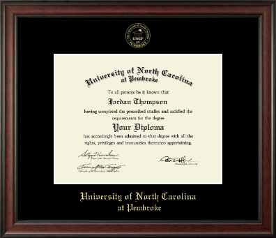 University of North Carolina at Pembroke diploma frame - Gold Embossed Diploma Frame in Studio