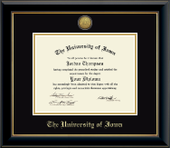 The University of Iowa diploma frame - Gold Engraved Medallion Diploma Frame in Onyx Gold
