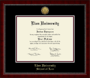 Elon University Gold Engraved Medallion Diploma Frame in Sutton