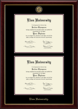 Elon University diploma frame - Masterpiece Medallion Double Diploma Frame in Gallery