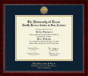 UT Health Science Center at San Antonio Gold Engraved Medallion Diploma Frame in Sutton